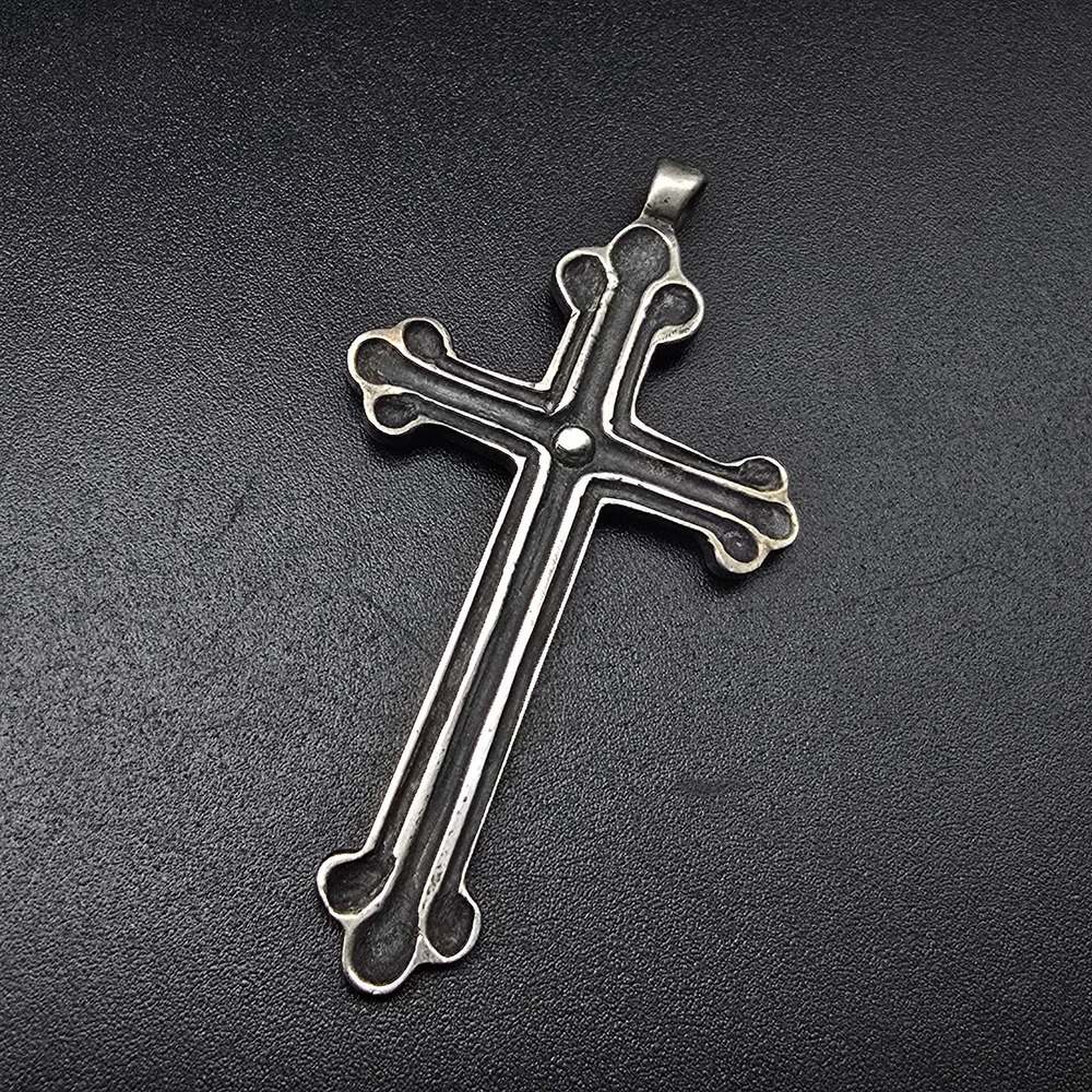 Sterling Silver Cross Pendant Religious Vintage Jewelry Gothic